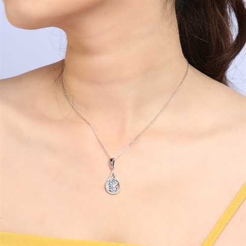 Mặt Dây Chuyền Hợp Kim Nữ AvaJi Đính Đá AVJ.P000007.00 Màu Bạc