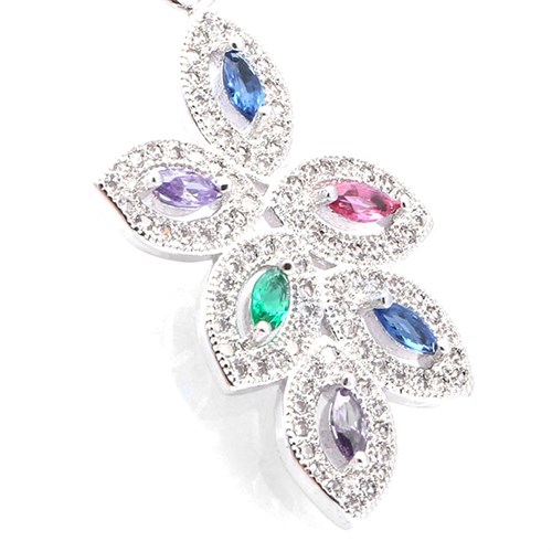 Mặt Dây Chuyền Hợp Kim Nữ AvaJi Đính Đá AVJ.P0000009.00 Màu Bạc