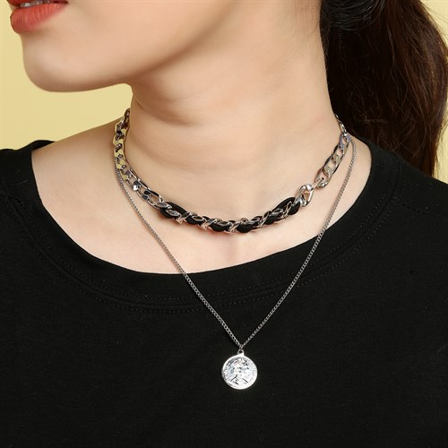 Dây Chuyền Hợp Kim Nữ AvaJi AVJ.N000001.00 Màu Bạc