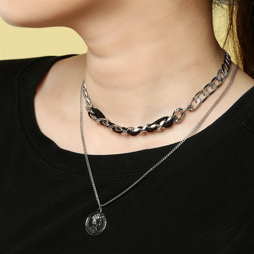 Dây Chuyền Hợp Kim Nữ AvaJi AVJ.N000001.00 Màu Bạc