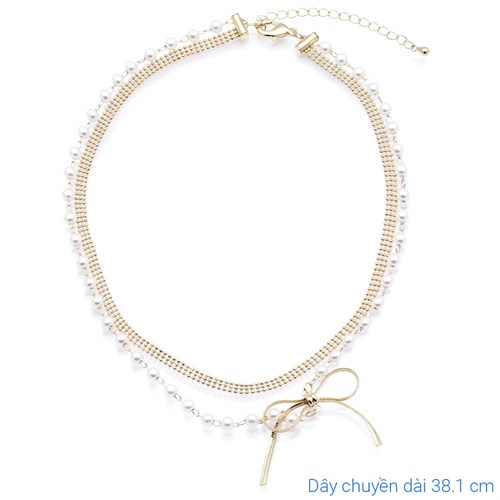 Dây Chuyền Hợp Kim Nữ AvaJi Ngọc Trai AVJ.N000006.00 Màu Vàng