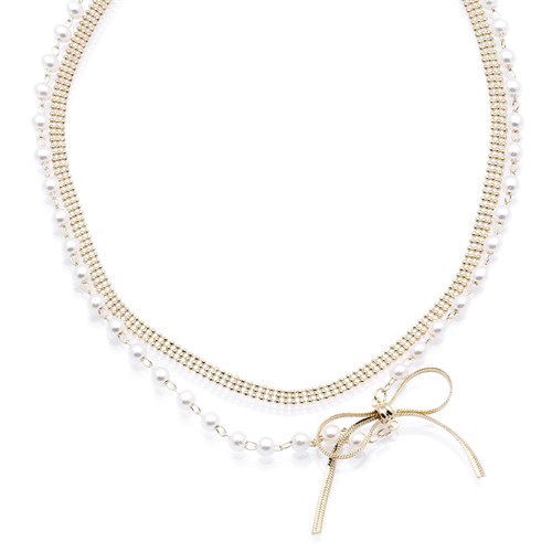 Dây Chuyền Hợp Kim Nữ AvaJi Ngọc Trai AVJ.N000006.00 Màu Vàng