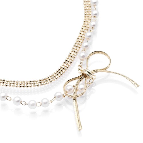 Dây Chuyền Hợp Kim Nữ AvaJi Ngọc Trai AVJ.N000006.00 Màu Vàng