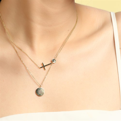 Dây Chuyền Hợp Kim Nữ AvaJi AVJ.N000010.00 Màu Vàng