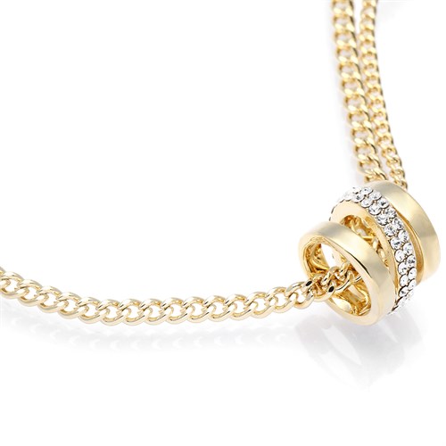 Dây Chuyền Hợp Kim Nữ AvaJi Đính Đá AVJ.N000014.00 Màu Vàng