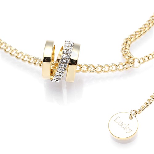 Dây Chuyền Hợp Kim Nữ AvaJi Đính Đá AVJ.N000014.00 Màu Vàng