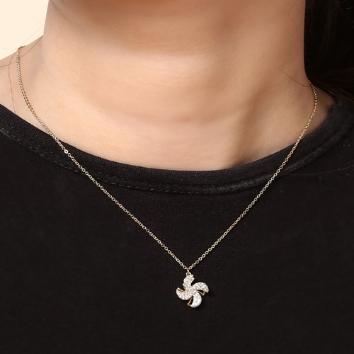 Dây Chuyền Hợp Kim Nữ AvaJi Đính Đá AVJ.N000020.00 Màu Vàng