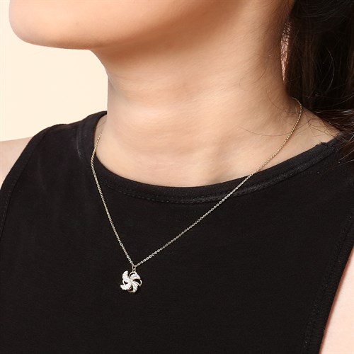 Dây Chuyền Hợp Kim Nữ AvaJi Đính Đá AVJ.N000020.00 Màu Vàng