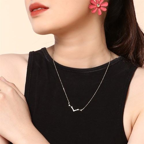 Dây Chuyền Hợp Kim Nữ AvaJi Đính Đá AVJ.N000022.00 Màu Bạc