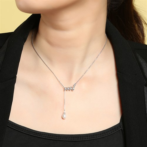 Dây Chuyền Hợp Kim Nữ AvaJi Ngọc Trai AVJ.N000025.00 Màu Vàng