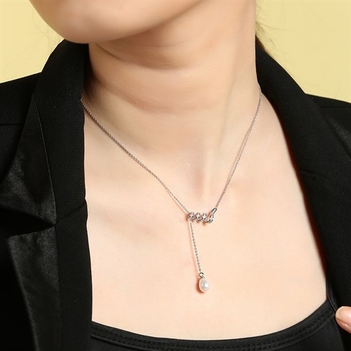 Dây Chuyền Hợp Kim Nữ AvaJi Ngọc Trai AVJ.N000025.00 Màu Vàng