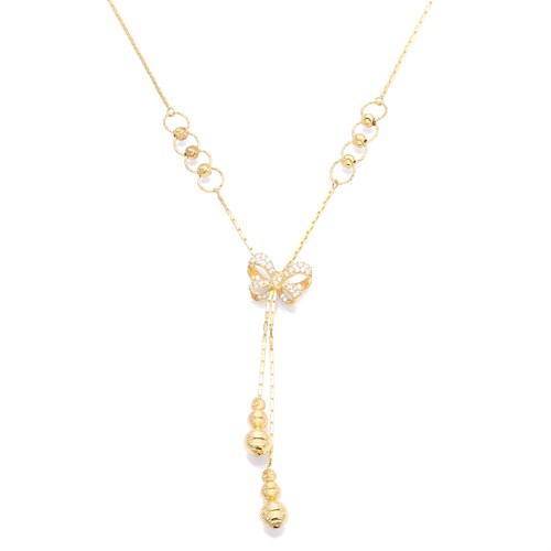 Dây Chuyền Bạc Nữ Đính Đá Mạ Vàng 18K AvaJi AVJ.N000151.00 Màu Vàng