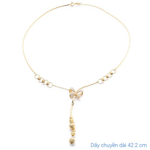 Dây Chuyền Bạc Nữ Đính Đá Mạ Vàng 18K AvaJi AVJ.N000151.00 Màu Vàng