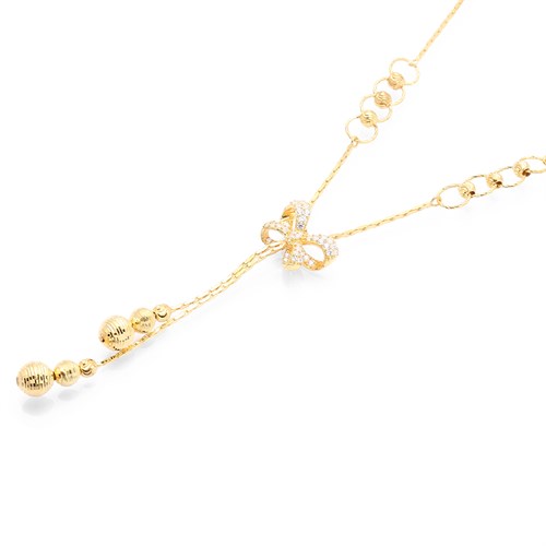 Dây Chuyền Bạc Nữ Đính Đá Mạ Vàng 18K AvaJi AVJ.N000151.00 Màu Vàng
