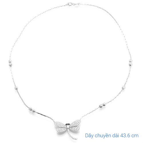 Dây Chuyền Bạc Nữ Đính Đá Mạ Vàng Trắng AvaJi AVJ.N000153.00 Màu Bạc