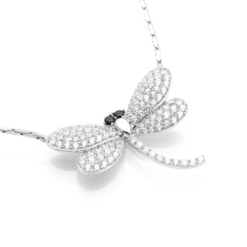 Dây Chuyền Bạc Nữ Đính Đá Mạ Vàng Trắng AvaJi AVJ.N000153.00 Màu Bạc