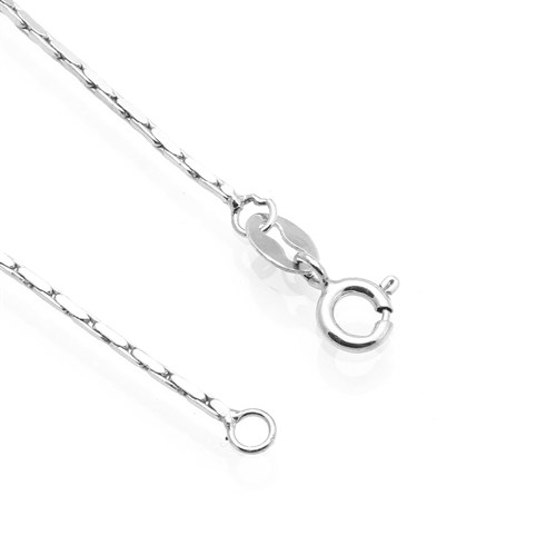 Dây Chuyền Bạc Nữ Đính Đá Mạ Vàng Trắng AvaJi AVJ.N000153.00 Màu Bạc