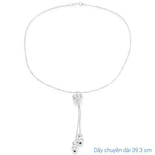 Dây Chuyền Bạc Nữ Đính Đá Mạ Vàng Trắng AvaJi AVJ.N000155.00 Màu Bạc