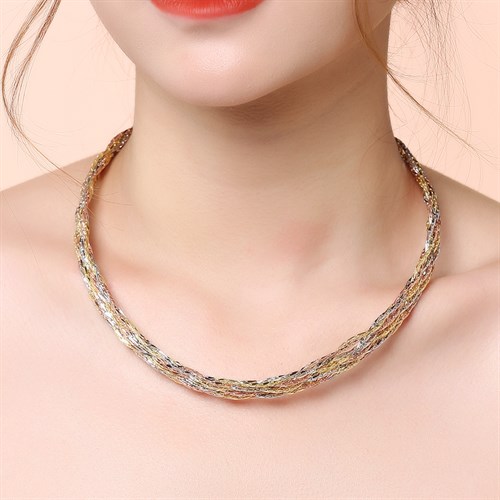 Dây Chuyền Bạc Nữ Mạ Vàng 18K AvaJi AVJ.N000158.00 Màu Vàng