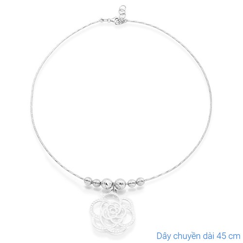 Dây Chuyền Bạc Nữ Mạ Vàng Trắng AvaJi AVJ.N000162.00 Màu Bạc