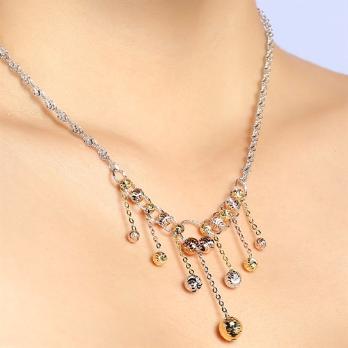 Dây Chuyền Bạc Nữ Mạ Vàng 18K AvaJi AVJ.N000166.00 Màu Vàng