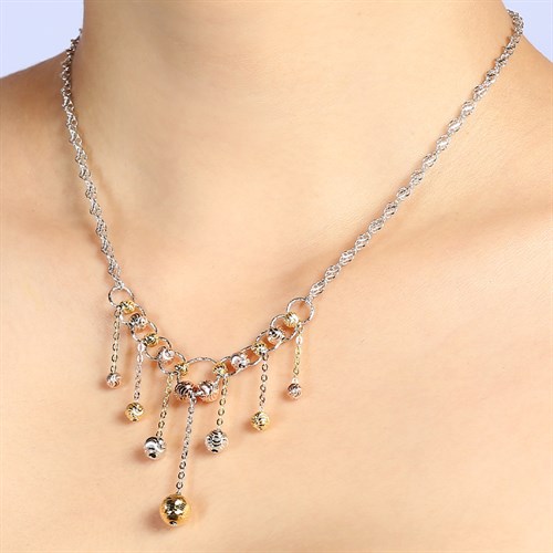 Dây Chuyền Bạc Nữ Mạ Vàng 18K AvaJi AVJ.N000166.00 Màu Vàng