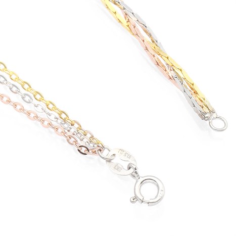 Dây Chuyền Bạc Nữ Mạ Vàng 18K AvaJi AVJ.N000169.00 Màu Vàng