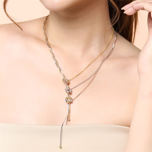 Dây Chuyền Bạc Nữ Mạ Vàng 18K AvaJi AVJ.N000169.00 Màu Vàng