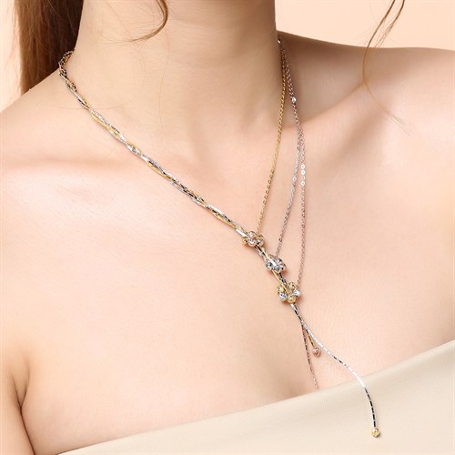 Dây Chuyền Bạc Nữ Mạ Vàng 18K AvaJi AVJ.N000169.00 Màu Vàng