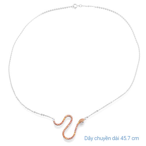 Dây Chuyền Bạc Nữ Đính Đá Mạ Vàng Trắng AvaJi AVJ.N000171.00