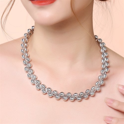 Dây Chuyền Bạc Nữ Mạ Vàng Trắng AvaJi AVJ.N000173.00 Màu Bạc