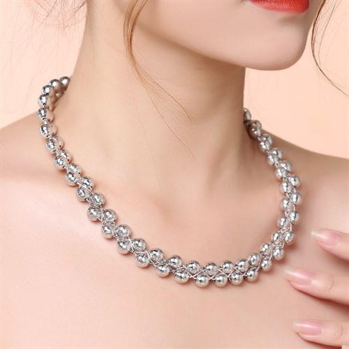 Dây Chuyền Bạc Nữ Mạ Vàng Trắng AvaJi AVJ.N000173.00 Màu Bạc