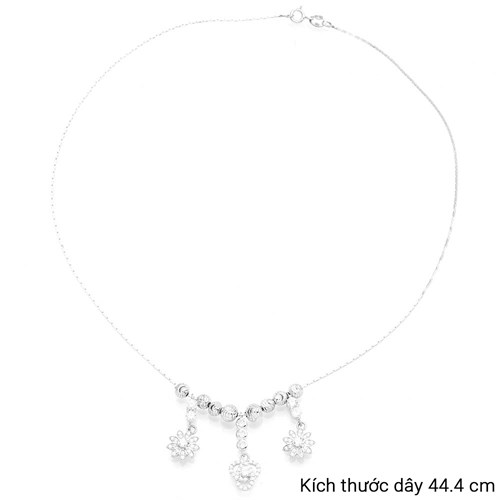 Dây Chuyền Bạc Nữ Đính Đá Mạ Vàng Trắng AvaJi AVJ.N000174.00 Màu Bạc