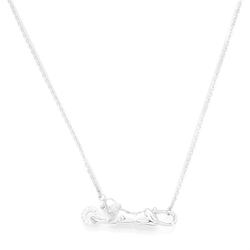 Dây Chuyền Bạc Nữ Đính Đá Mạ Vàng Trắng AvaJi AVJ.N000177.00 Màu Bạc