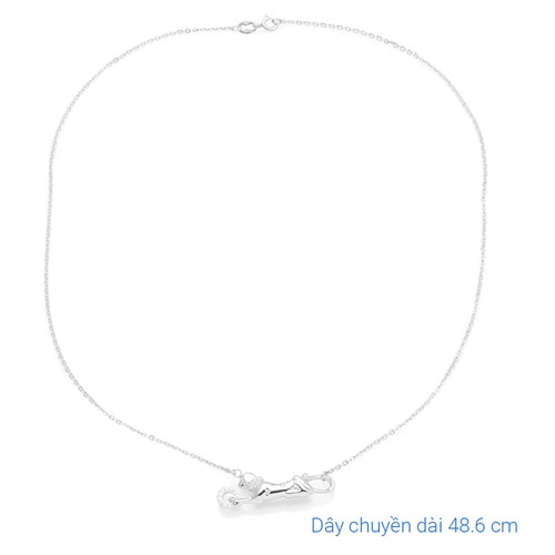 Dây Chuyền Bạc Nữ Đính Đá Mạ Vàng Trắng AvaJi AVJ.N000177.00 Màu Bạc