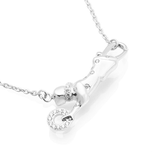 Dây Chuyền Bạc Nữ Đính Đá Mạ Vàng Trắng AvaJi AVJ.N000177.00 Màu Bạc