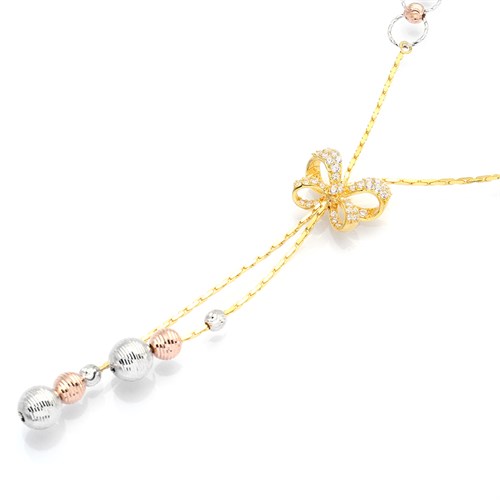 Dây Chuyền Bạc Nữ Đính Đá Mạ Vàng 18K AvaJi AVJ.N000182.00 Màu Vàng