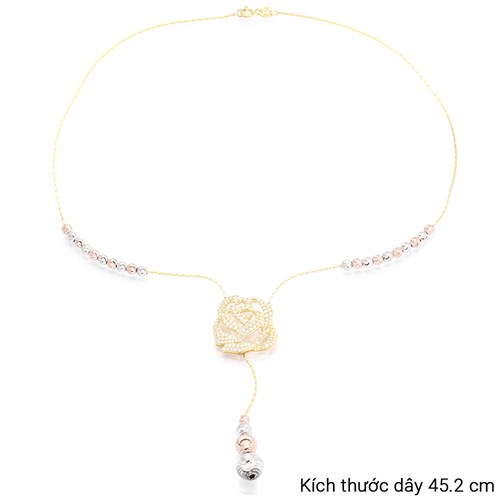 Dây Chuyền Bạc Nữ Đính Đá Mạ Vàng 18K AvaJi AVJ.N000183.00 Màu Vàng