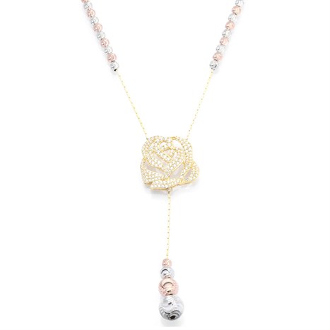 Dây Chuyền Bạc Nữ Đính Đá Mạ Vàng 18K AvaJi AVJ.N000183.00 Màu Vàng