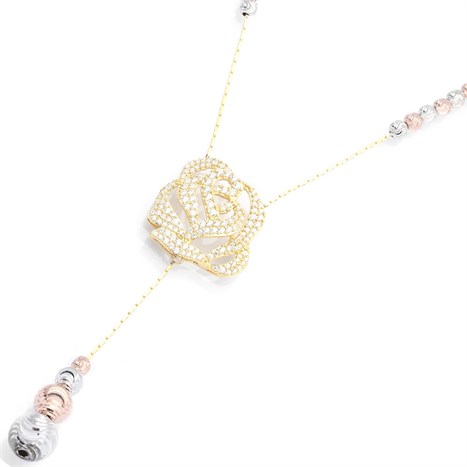 Dây Chuyền Bạc Nữ Đính Đá Mạ Vàng 18K AvaJi AVJ.N000183.00 Màu Vàng