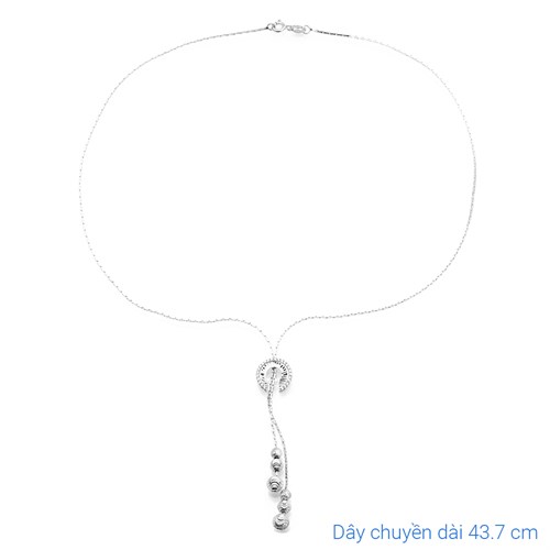 Dây Chuyền Bạc Nữ Đính Đá Mạ Vàng Trắng AvaJi AVJ.N000184.00 Màu Bạc