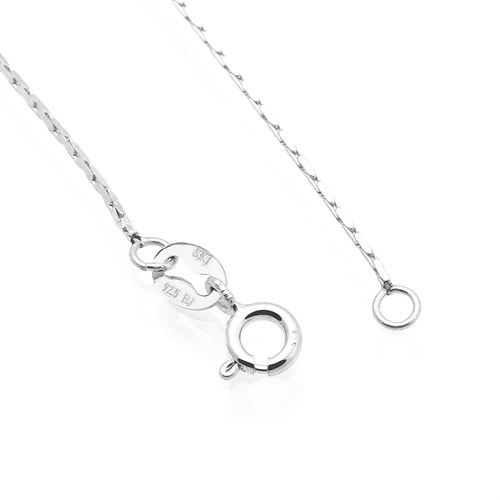 Dây Chuyền Bạc Nữ Đính Đá Mạ Vàng Trắng AvaJi AVJ.N000184.00 Màu Bạc