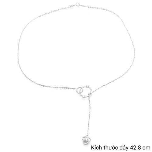 Dây Chuyền Bạc Nữ Đính Đá Mạ Vàng Trắng AvaJi AVJ.N000187.00 Màu Bạc