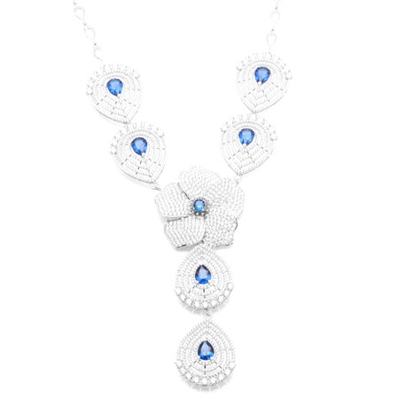 Dây Chuyền Bạc Nữ Đính Đá Mạ Vàng Trắng AvaJi AVJ.N000189.00 Màu Bạc