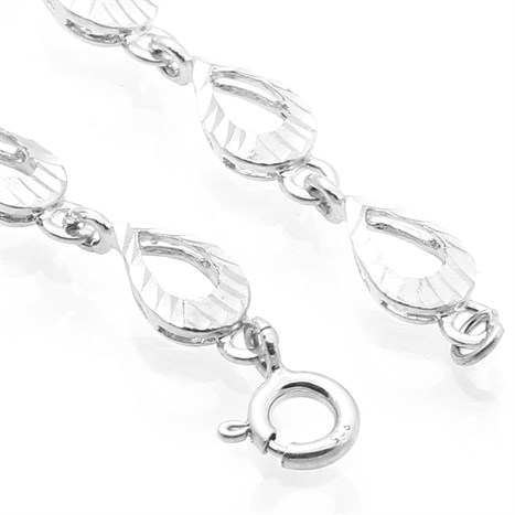 Dây Chuyền Bạc Nữ Đính Đá Mạ Vàng Trắng AvaJi AVJ.N000189.00 Màu Bạc