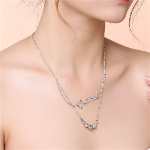 Dây Chuyền Bạc Nữ Mạ Vàng Trắng AvaJi AVJ.N000192.00 Màu Bạc