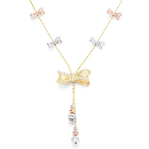 Dây Chuyền Bạc Nữ Đính Đá Mạ Vàng 18K AvaJi AVJ.N000193.00 Màu Vàng