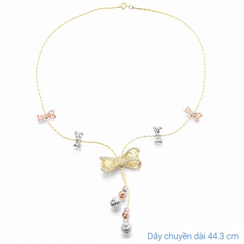 Dây Chuyền Bạc Nữ Đính Đá Mạ Vàng 18K AvaJi AVJ.N000193.00 Màu Vàng