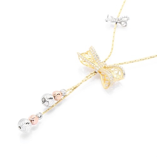 Dây Chuyền Bạc Nữ Đính Đá Mạ Vàng 18K AvaJi AVJ.N000193.00 Màu Vàng