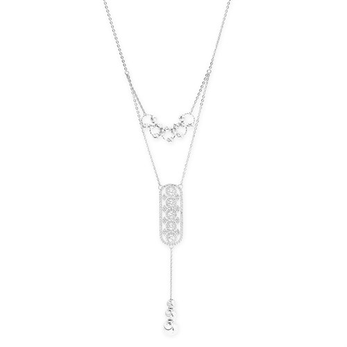 Dây Chuyền Bạc Nữ Đính Đá Mạ Vàng Trắng AvaJi AVJ.N000194.00 Màu Bạc